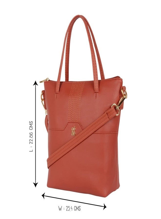 Baggit Women Red Tote Handbag Small Size | Ladies Stylish Casual Purse Bag - Image 3